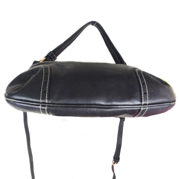 Talbots EUC Black Grain Leathr Shldr/Crossbody Bag - Picture 4 of 7